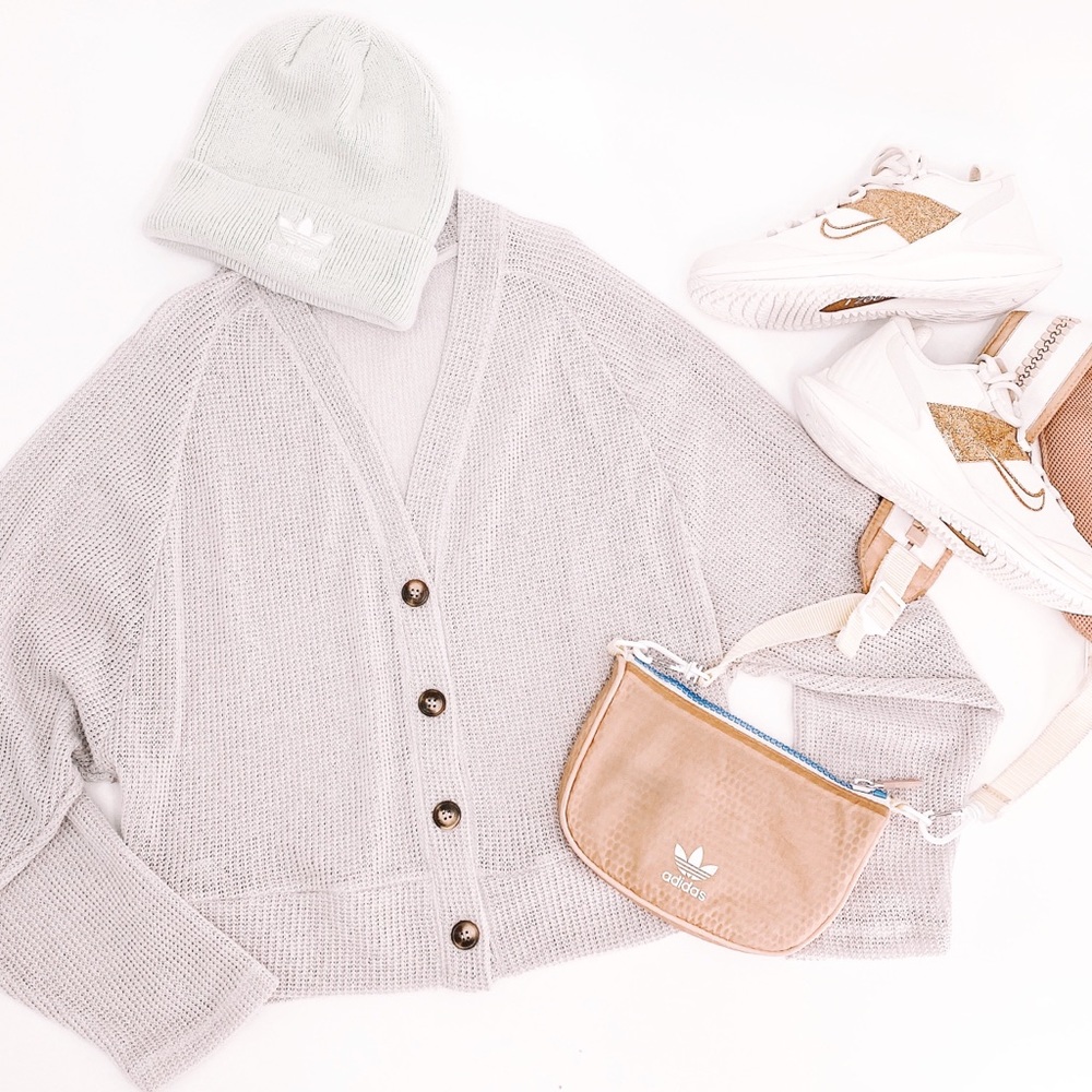 NEW Iced Amethyst Waffle Knit Cardigan Sweater - Picture 3 of 9